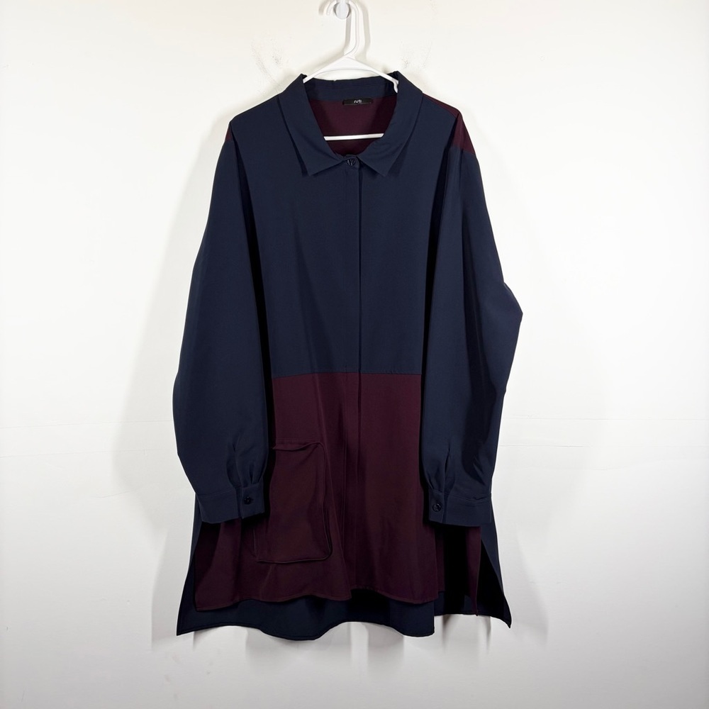 Elegant Navy and Burgundy Women's Dress